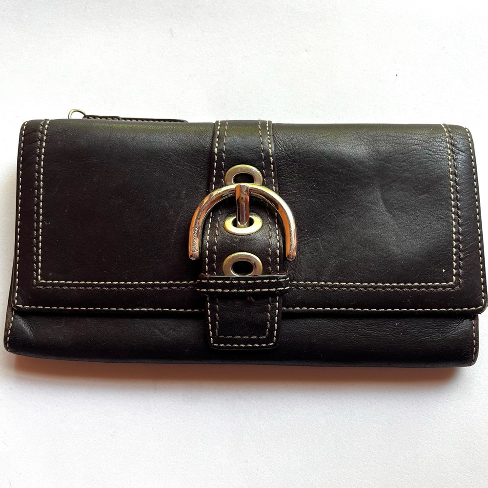 Coach Black Leather Trifold Wallet - AS IS